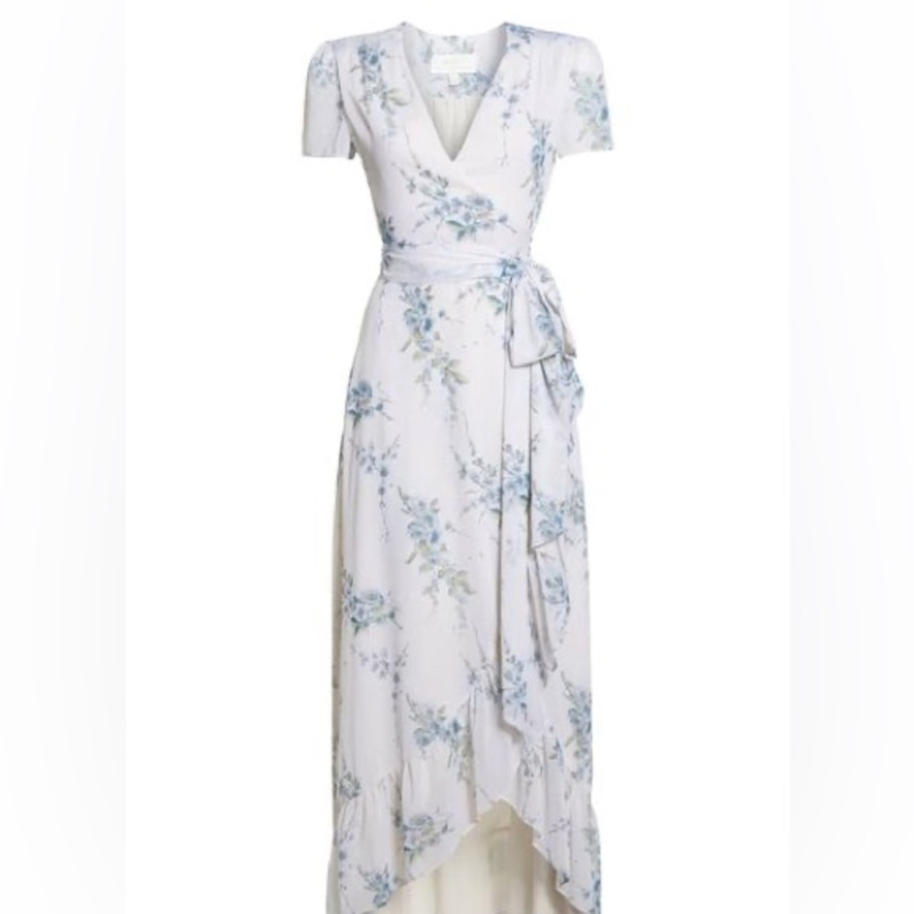 WAYF NWOT Natasha Floral Ruffled Wrap Dress large